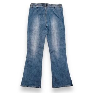 D5 Vintage Y2K Lazer Jeans Women's Flare Low Rise No‎ Pockets Dance Rave
